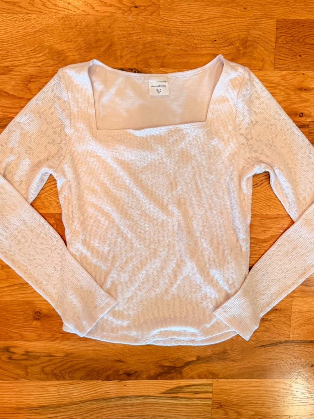 Abercrombie Kids Pale Pink Lace Print Long Sleeve Top Size 13/14